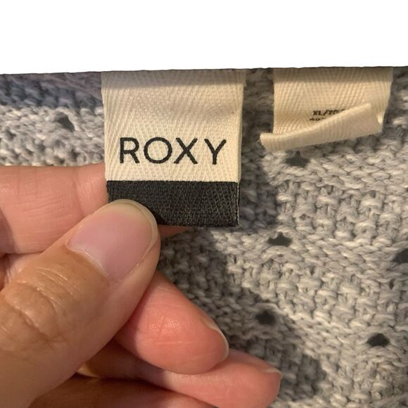 Roxy Womens Hippy Boho Cropped Long Wide Bell Sleeve Gray Sweater XL Comfy - Picture 3 of 10